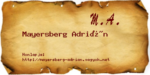 Mayersberg Adrián névjegykártya